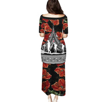 New Zealand ANZAC Day Family Matching Puletasi Dress and Hawaiian Shirt Poppy With Polynesian Pattern - Wonder Print Shop