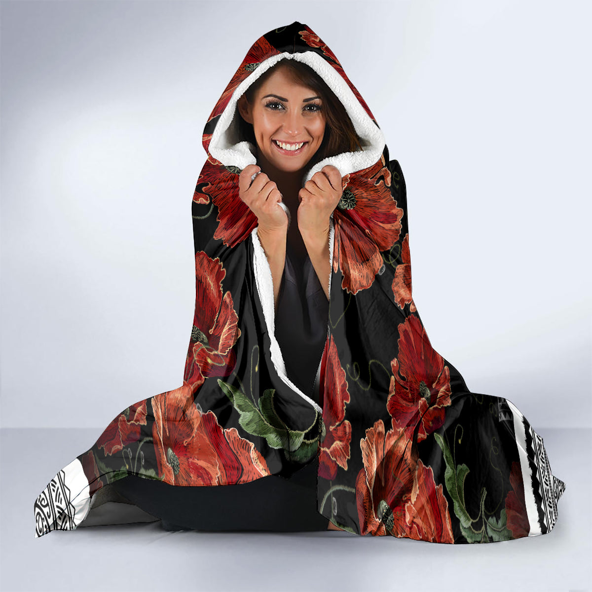 new-zealand-anzac-day-hooded-blanket-poppy-with-polynesian-pattern