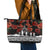 New Zealand ANZAC Day Leather Tote Bag Poppy With Polynesian Pattern - Wonder Print Shop