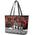 New Zealand ANZAC Day Leather Tote Bag Poppy With Polynesian Pattern - Wonder Print Shop