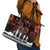 New Zealand ANZAC Day Leather Tote Bag Poppy With Polynesian Pattern - Wonder Print Shop