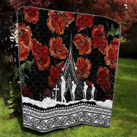 New Zealand ANZAC Day Quilt Poppy With Polynesian Pattern - Wonder Print Shop