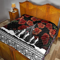 New Zealand ANZAC Day Quilt Poppy With Polynesian Pattern - Wonder Print Shop