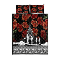 New Zealand ANZAC Day Quilt Bed Set Poppy With Polynesian Pattern - Wonder Print Shop