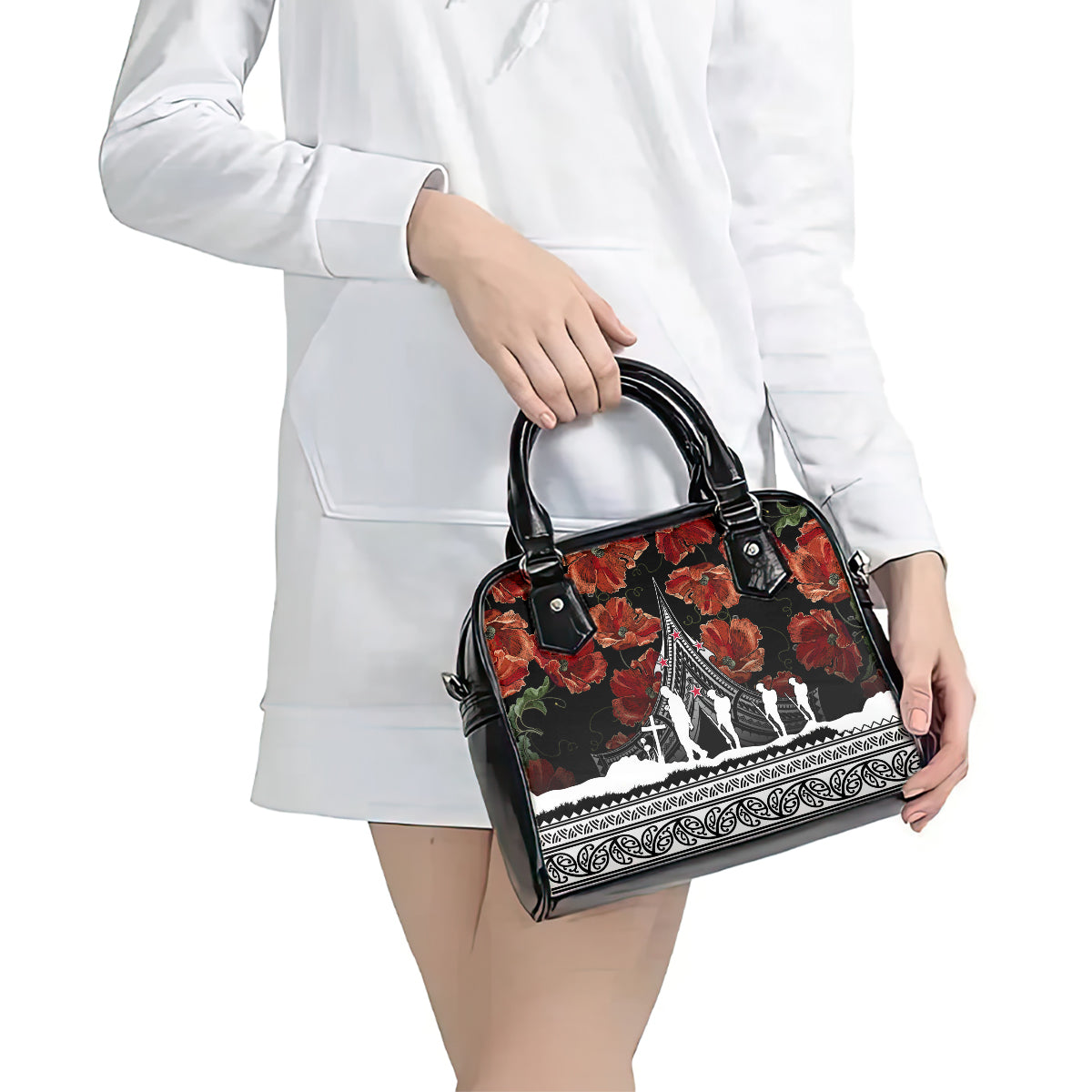 new-zealand-anzac-day-shoulder-handbag-poppy-with-polynesian-pattern