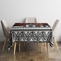 New Zealand ANZAC Day Tablecloth Poppy With Polynesian Pattern - Wonder Print Shop
