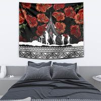 New Zealand ANZAC Day Tapestry Poppy With Polynesian Pattern - Wonder Print Shop