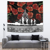 New Zealand ANZAC Day Tapestry Poppy With Polynesian Pattern - Wonder Print Shop