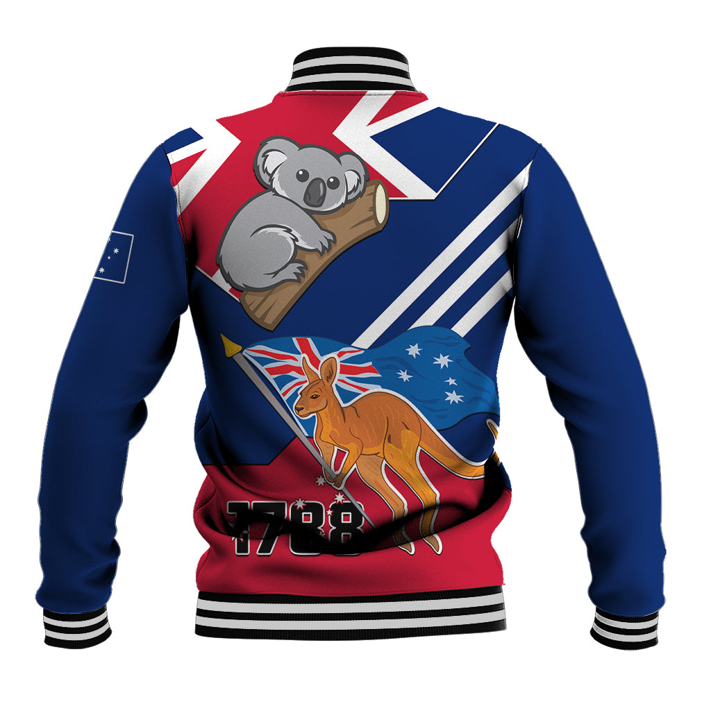 Australia Day Kangaroo and Koala With Flag Baseball Jacket - Wonder Print Shop