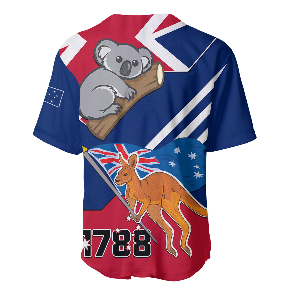 Australia Day Kangaroo and Koala With Flag Baseball Jersey - Wonder Print Shop