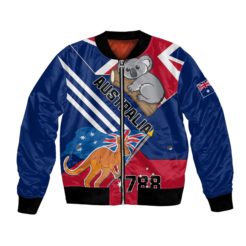 Australia Day Kangaroo and Koala With Flag Bomber Jacket - Wonder Print Shop