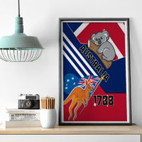 Australia Day Kangaroo and Koala With Flag Canvas Wall Art - Wonder Print Shop