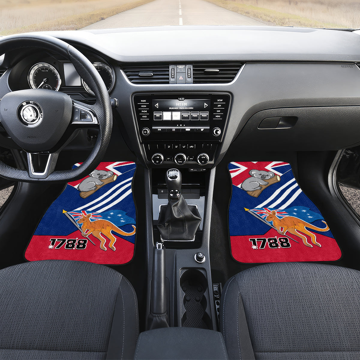 Australia Day Kangaroo and Koala With Flag Car Mats - Wonder Print Shop