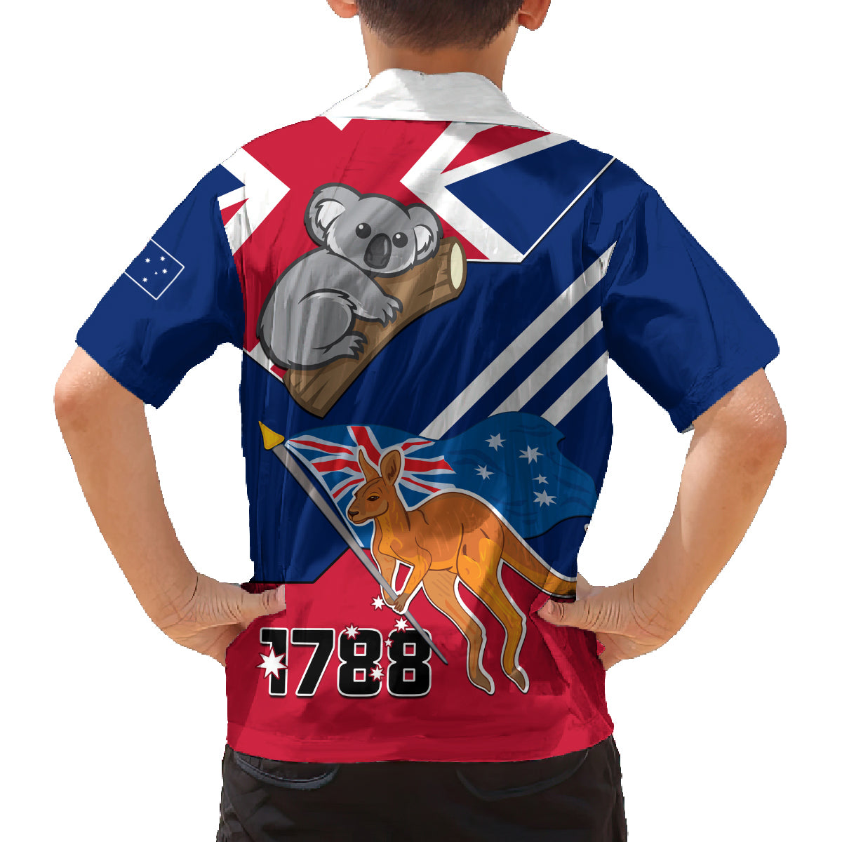 Australia Day Kangaroo and Koala With Flag Family Matching Long Sleeve Bodycon Dress and Hawaiian Shirt - Wonder Print Shop
