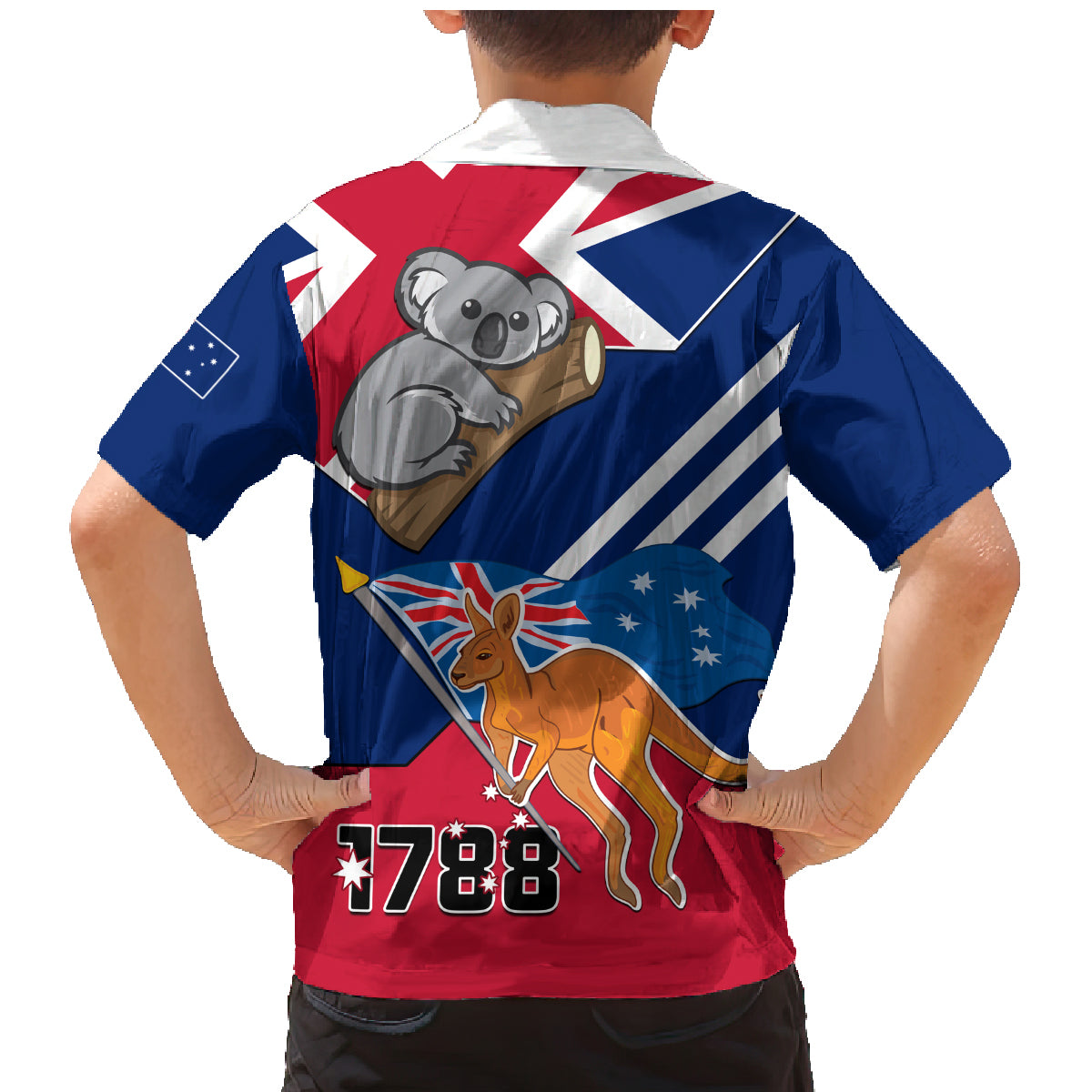 Australia Day Kangaroo and Koala With Flag Family Matching Mermaid Dress and Hawaiian Shirt - Wonder Print Shop