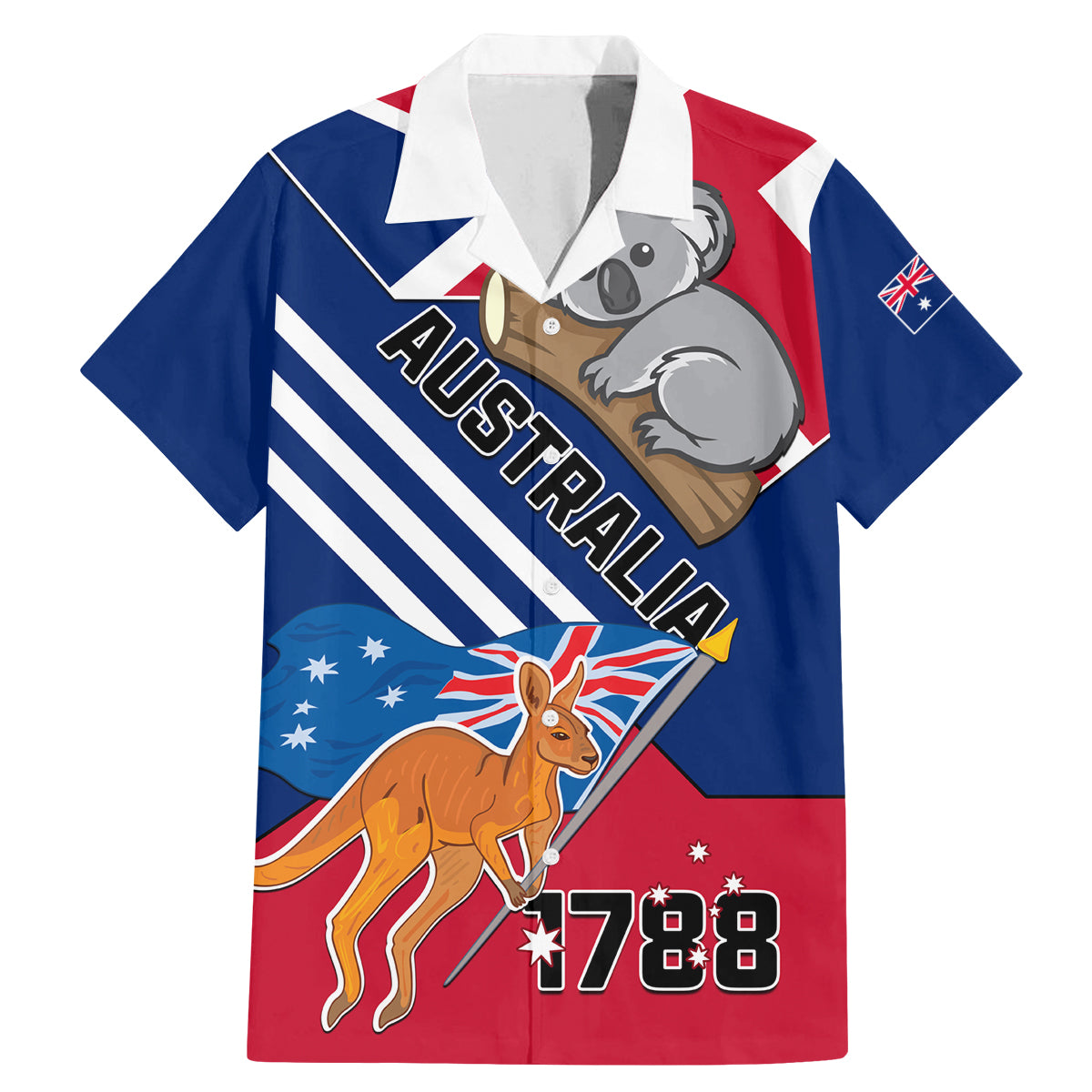 Australia Day Kangaroo and Koala With Flag Family Matching Mermaid Dress and Hawaiian Shirt - Wonder Print Shop