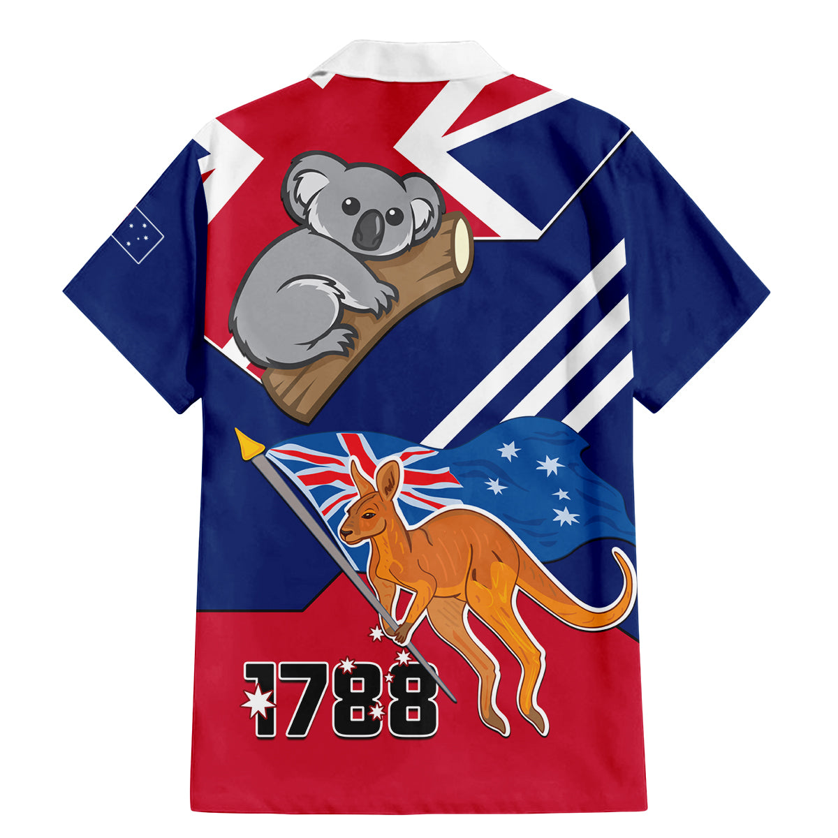 Australia Day Kangaroo and Koala With Flag Family Matching Mermaid Dress and Hawaiian Shirt - Wonder Print Shop