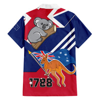 Australia Day Kangaroo and Koala With Flag Family Matching Off Shoulder Maxi Dress and Hawaiian Shirt - Wonder Print Shop