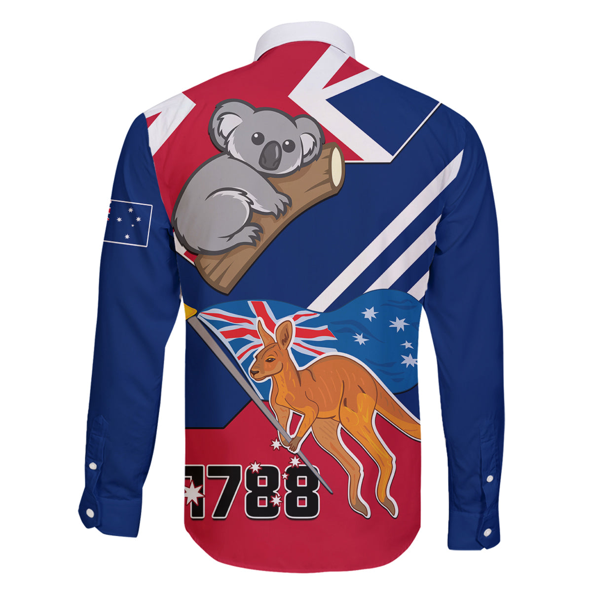 Australia Day Kangaroo and Koala With Flag Family Matching Off Shoulder Short Dress and Hawaiian Shirt - Wonder Print Shop