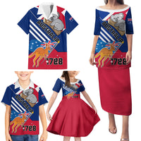 Australia Day Kangaroo and Koala With Flag Family Matching Puletasi Dress and Hawaiian Shirt - Wonder Print Shop