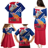 Australia Day Kangaroo and Koala With Flag Family Matching Puletasi Dress and Hawaiian Shirt - Wonder Print Shop