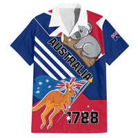 Australia Day Kangaroo and Koala With Flag Family Matching Short Sleeve Bodycon Dress and Hawaiian Shirt - Wonder Print Shop