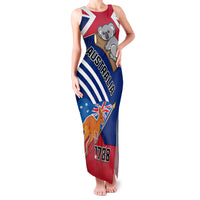 Australia Day Kangaroo and Koala With Flag Family Matching Tank Maxi Dress and Hawaiian Shirt - Wonder Print Shop