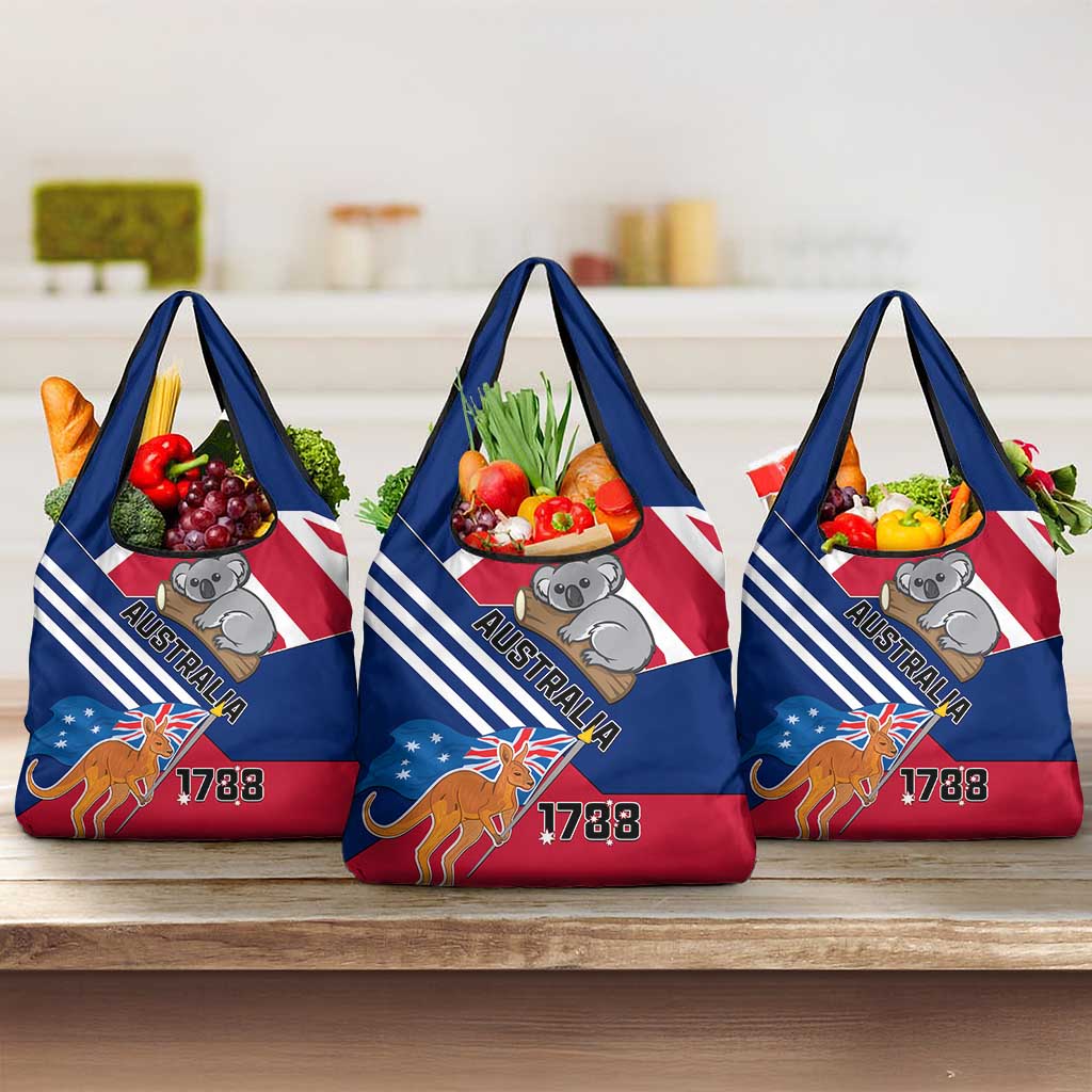 Australia Day Kangaroo and Koala With Flag Grocery Bag