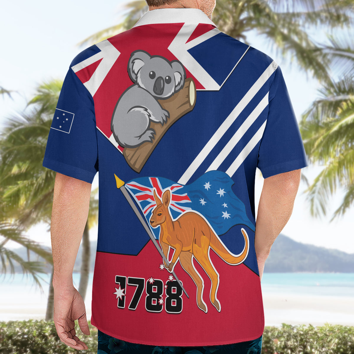 Australia Day Kangaroo and Koala With Flag Hawaiian Shirt - Wonder Print Shop