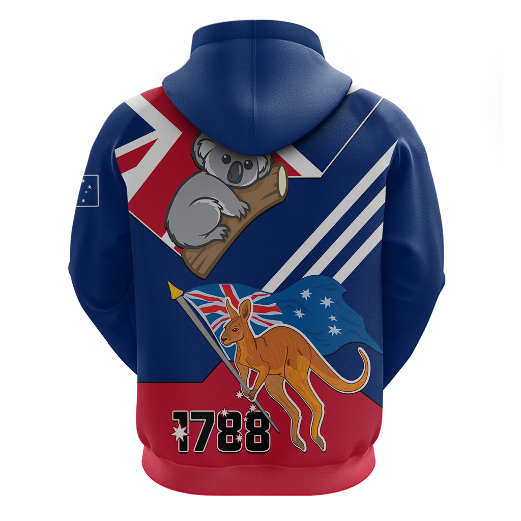 Australia Day Kangaroo and Koala With Flag Hoodie - Wonder Print Shop