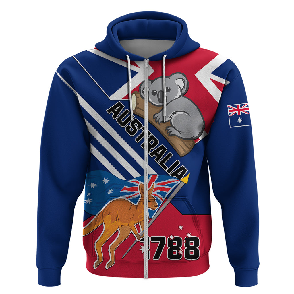 Australia Day Kangaroo and Koala With Flag Hoodie - Wonder Print Shop