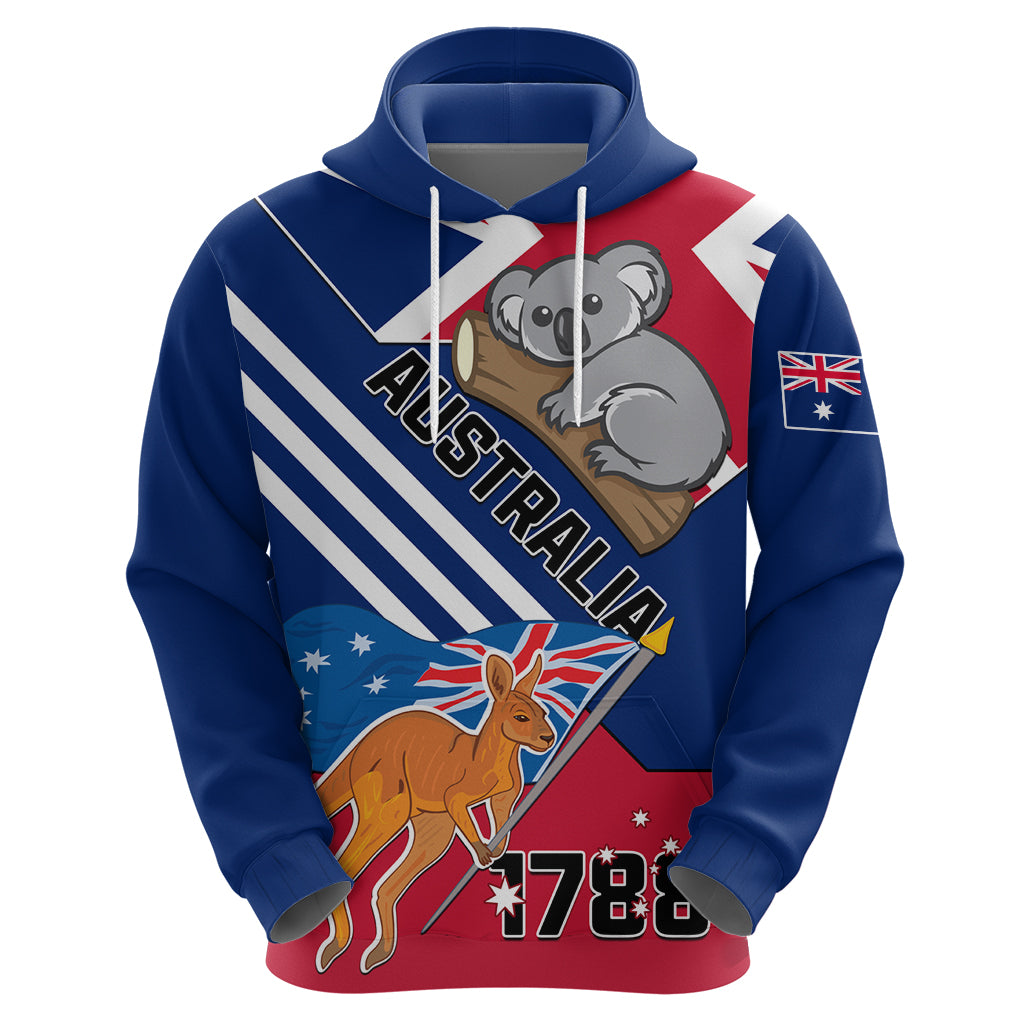Australia Day Kangaroo and Koala With Flag Hoodie - Wonder Print Shop