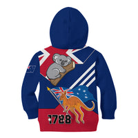 Australia Day Kangaroo and Koala With Flag Kid Hoodie - Wonder Print Shop