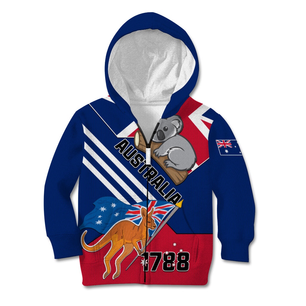 Australia Day Kangaroo and Koala With Flag Kid Hoodie - Wonder Print Shop