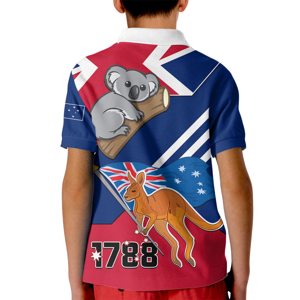 Australia Day Kangaroo and Koala With Flag Kid Polo Shirt - Wonder Print Shop