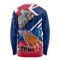 Australia Day Kangaroo and Koala With Flag Long Sleeve Shirt - Wonder Print Shop