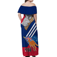 Australia Day Kangaroo and Koala With Flag Off Shoulder Maxi Dress - Wonder Print Shop