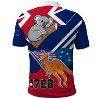 Australia Day Kangaroo and Koala With Flag Polo Shirt - Wonder Print Shop