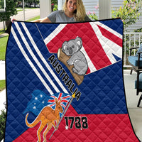 Australia Day Kangaroo and Koala With Flag Quilt - Wonder Print Shop