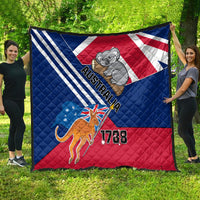 Australia Day Kangaroo and Koala With Flag Quilt - Wonder Print Shop
