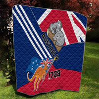 Australia Day Kangaroo and Koala With Flag Quilt - Wonder Print Shop