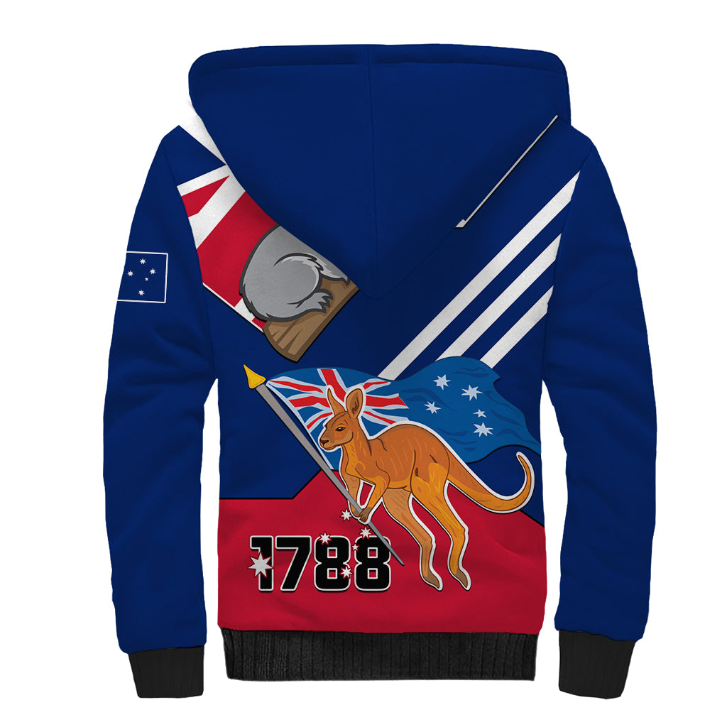 Australia Day Kangaroo and Koala With Flag Sherpa Hoodie - Wonder Print Shop