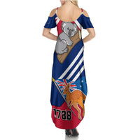 Australia Day Kangaroo and Koala With Flag Summer Maxi Dress - Wonder Print Shop
