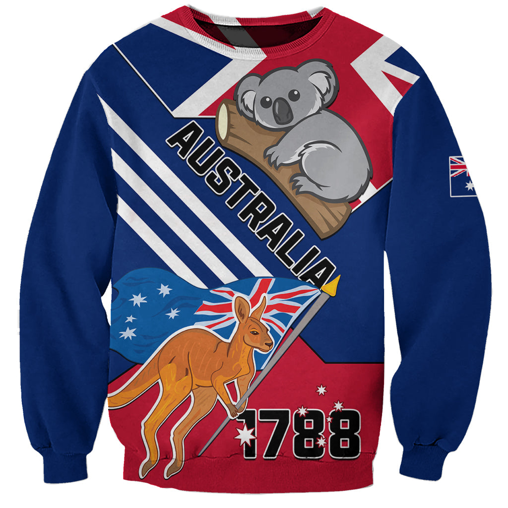 Australia Day Kangaroo and Koala With Flag Sweatshirt - Wonder Print Shop