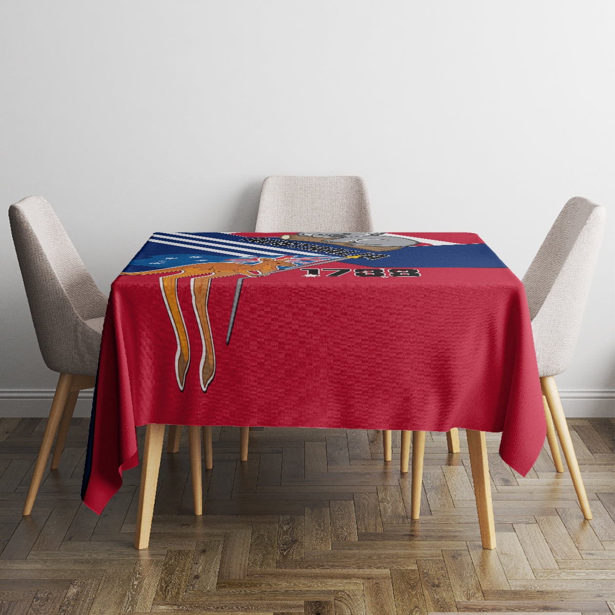Australia Day Kangaroo and Koala With Flag Tablecloth - Wonder Print Shop