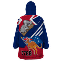 Australia Day Kangaroo and Koala With Flag Wearable Blanket Hoodie - Wonder Print Shop