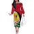 Syria Independence Day Off The Shoulder Long Sleeve Dress Syrian Coat Of Arms With Jasmine Flower - Wonder Print Shop