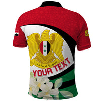 Syria Independence Day Polo Shirt Syrian Coat Of Arms With Jasmine Flower - Wonder Print Shop