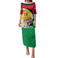 Syria Independence Day Puletasi Syrian Coat Of Arms With Jasmine Flower - Wonder Print Shop