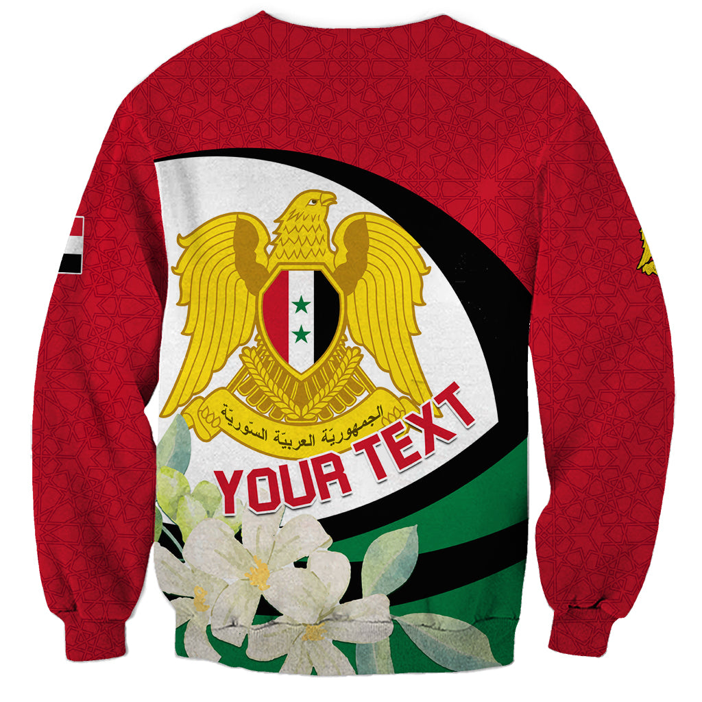 Syria Independence Day Sweatshirt Syrian Coat Of Arms With Jasmine Flower - Wonder Print Shop